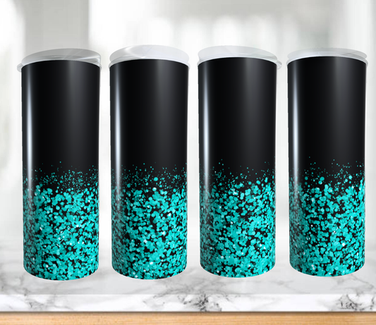 Black w/ teal glitter | Sublimation transfer