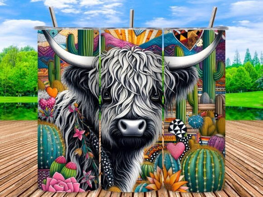 Boho + highland cow | Sublimation transfer