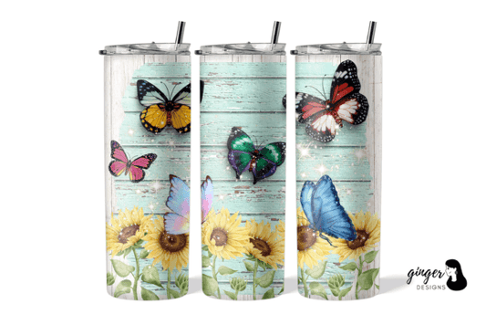Butterflies + sunflowers | Sublimation transfer