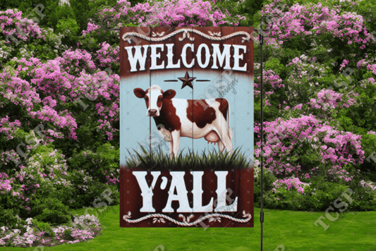 Welcome y’all | Garden flag sublimation transfer