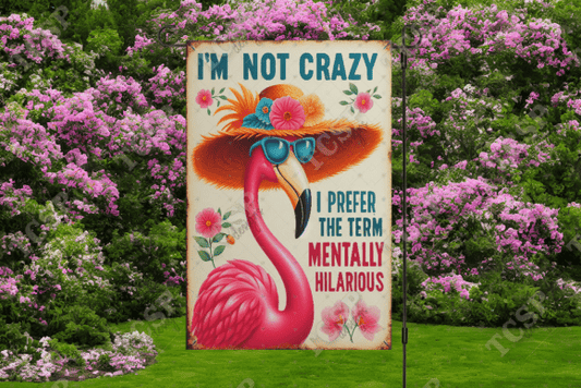 Crazy flamingo | Garden flag sublimation transfer