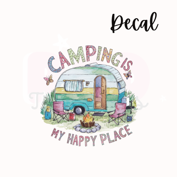 Camping is my happy place | Decal