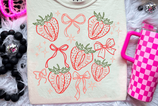 Strawberries + coquette | Sublimation transfer DCL