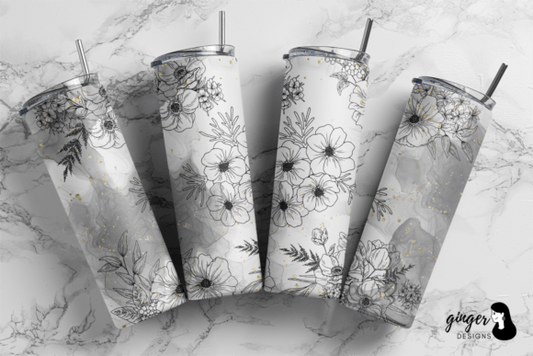 Black and white florals | Sublimation transfer