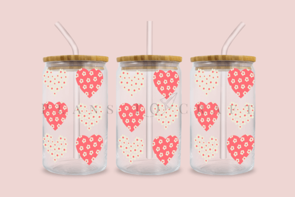 Hearts | 16oz glass can