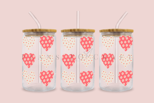 Hearts | 16oz glass can