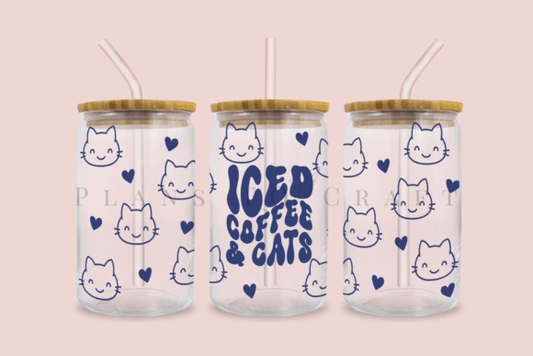 Iced coffee & cats | 16oz glass can