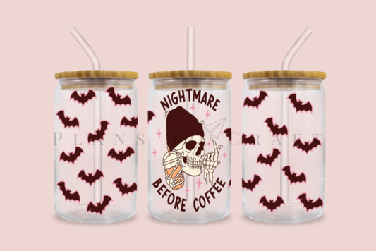 Nightmare before coffee | 16oz glass can