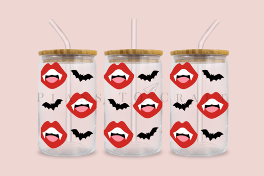 Vampire fangs | 16oz glass can