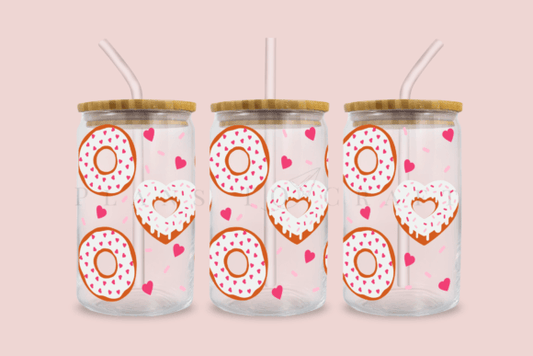 Valentine donuts | 16oz glass can