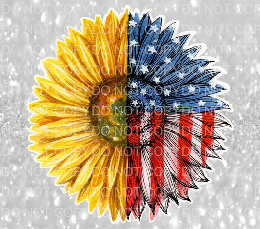 Split Flag + sunflower| Sublimation transfer
