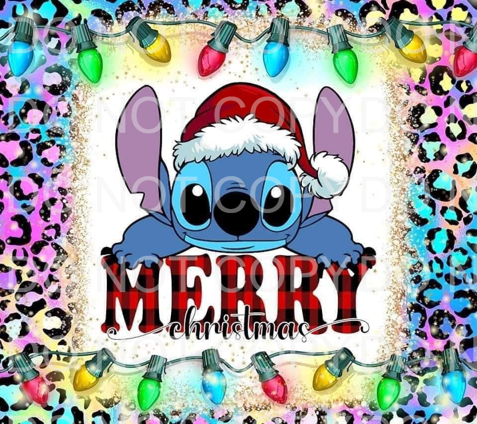 Merry Christmas + stitch | Sublimation transfer