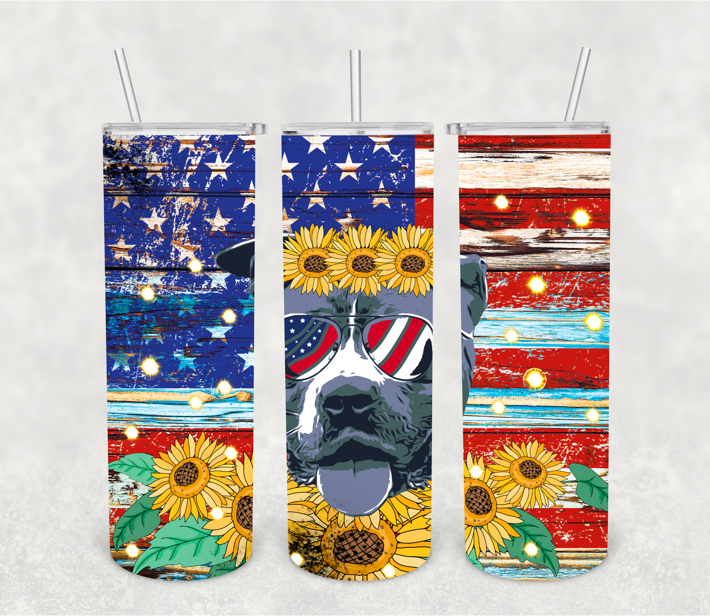 Pitbull + flag | Sublimation transfer