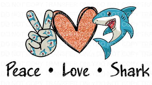 Peace Love Shark | Sublimation transfer