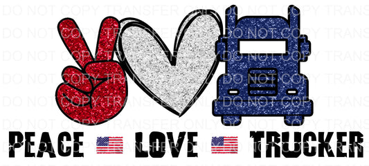 Peace Love trucker | Sublimation transfer