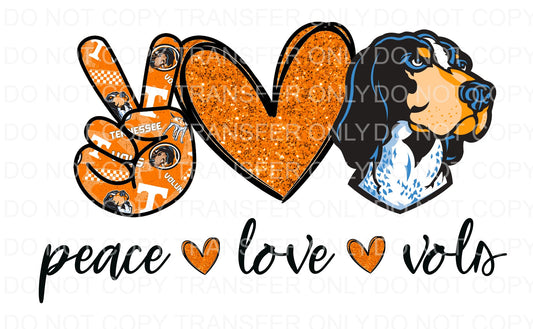 Peace Love Vols | Sublimation transfer