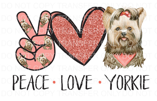Peace Love Yorkie | Sublimation transfer
