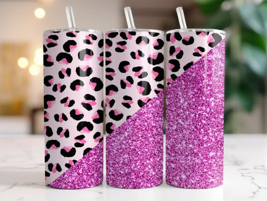 Pink Glitter + leopard | Sublimation transfer