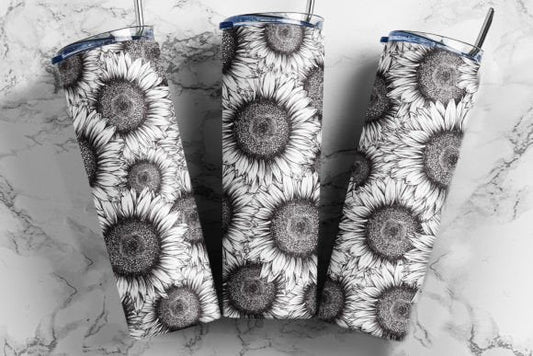 Black & white flowers | Sublimation transfer