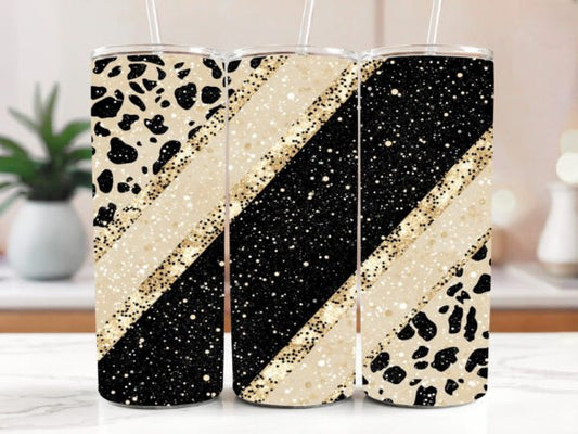Black glitter + leopard | Sublimation transfer