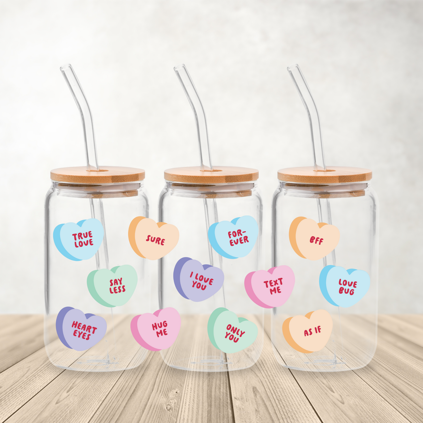 Convo hearts | 16oz glass can