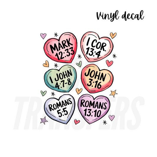 Bible verse + hearts | Vinyl Decal