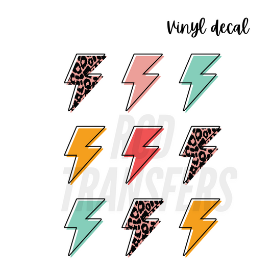 Retro lightning bolts | Vinyl Decal