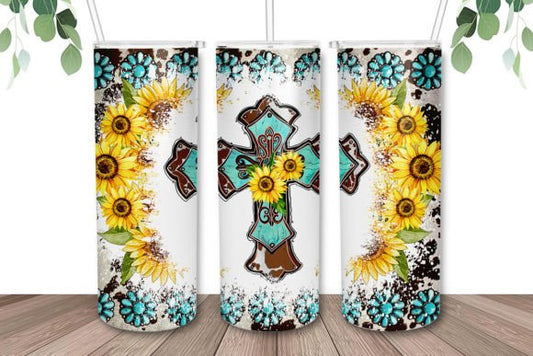 Sunflowers + cross | Sublimation transfer