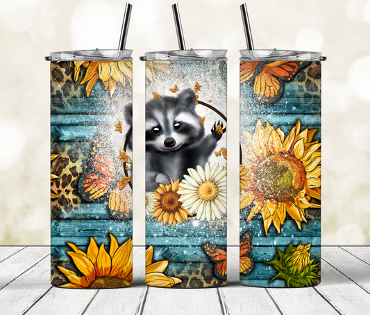 Raccoon + sunflowers | Sublimation transfer