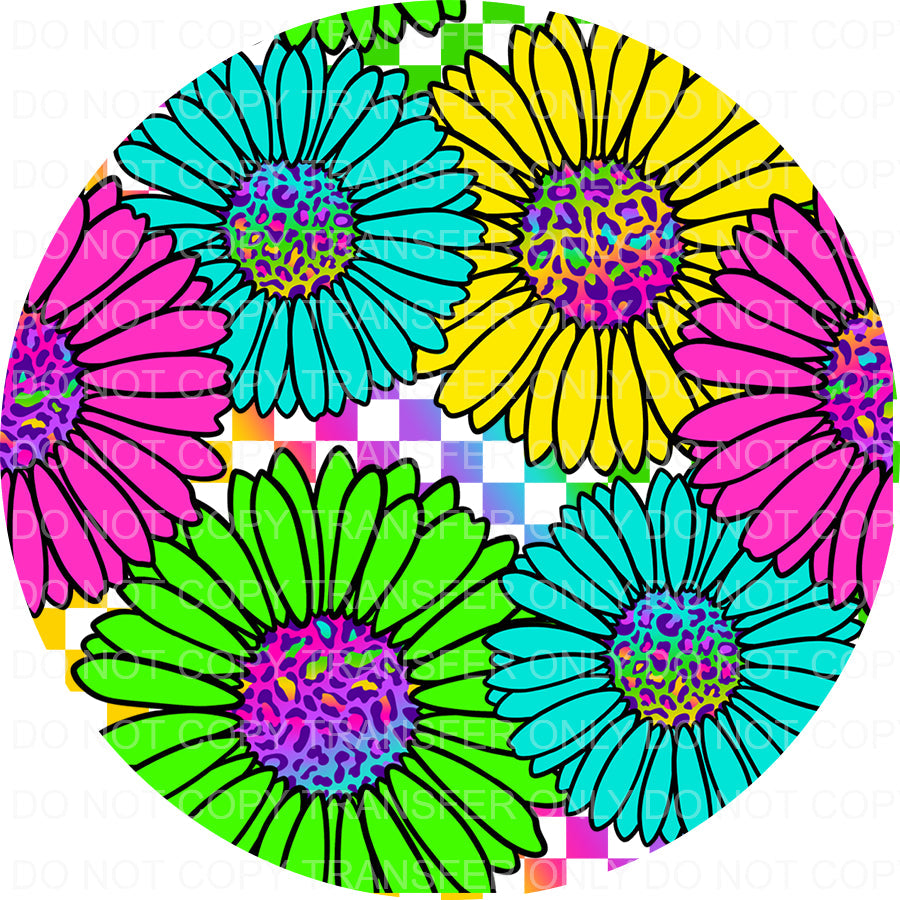 Rainbow flowers | Car coaster transfers